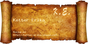 Ketter Erika névjegykártya